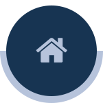 Blue circle with house icon